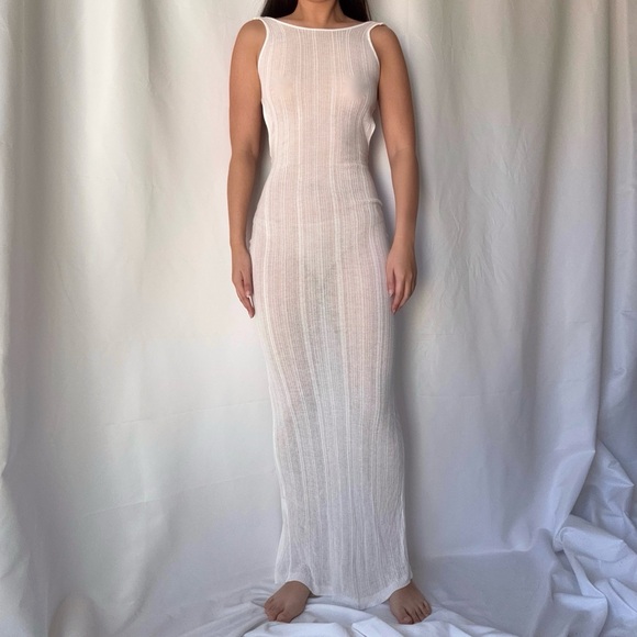 I.AM.GIA Dresses & Skirts - I.AM.GIA White Sheer Coverup Backless Dress